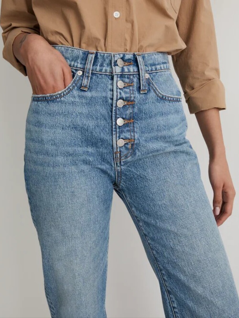 Madewell The Perfect Vintage Straight Jean Button-Fly Edition Light Wash 29W